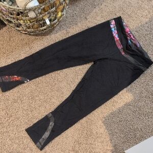 Lululemon Black Leggings with Colorful Waistband
